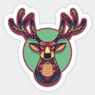 Geometric Stitched Deer Sticker